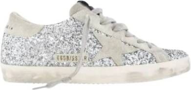 Golden Goose Zilver Glitter Super-Star Sneakers Gray Dames