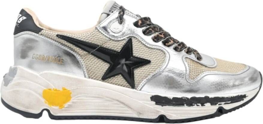 Golden Goose Zilver Metalen Hardloopschoenen met Zwarte Ster Multicolor Heren