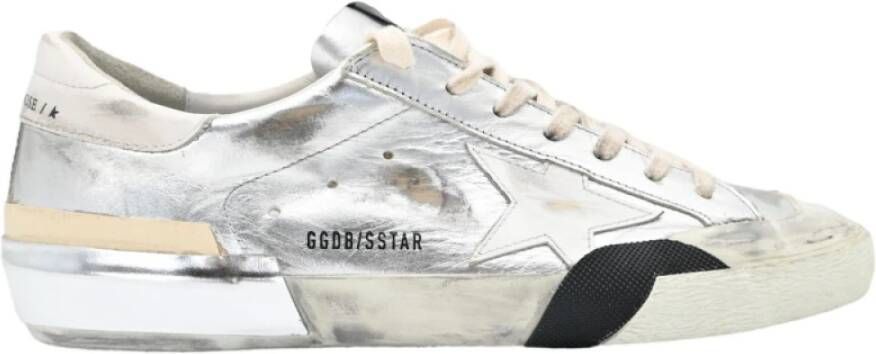 Golden Goose Zilver Witte Ster Superstar Sneakers Gray Heren