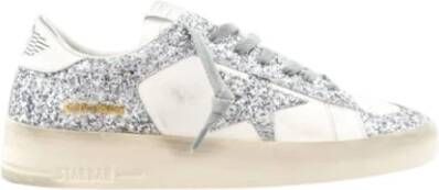 Golden Goose Zilveren Glitter Stardan Sneakers Gray Heren