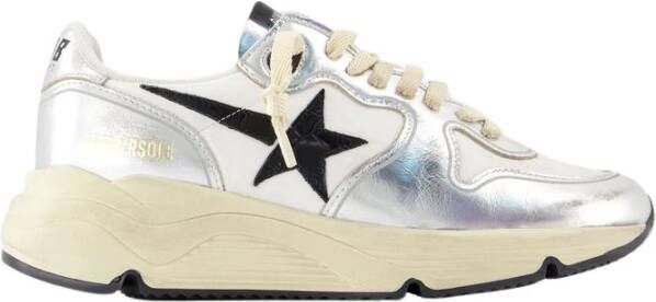 Golden Goose Zilveren Leren Hardloopschoenen Gray Dames