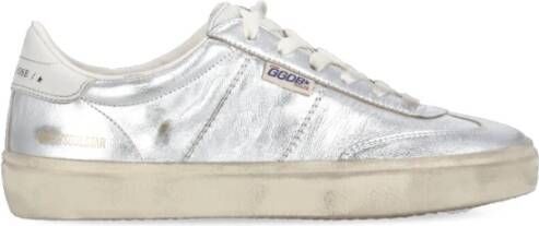 Golden Goose Zilveren Leren Sneakers met Logodetails Gray Dames