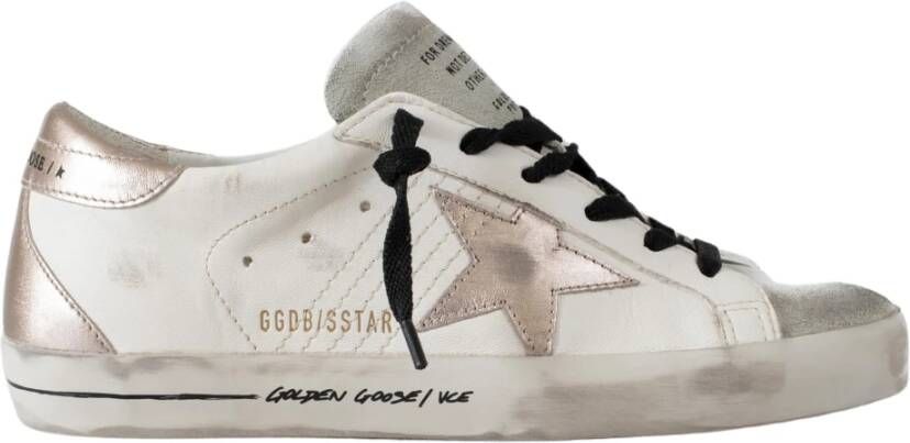 Golden Goose Zilveren Ster Roze Hiel Sneakers White Dames