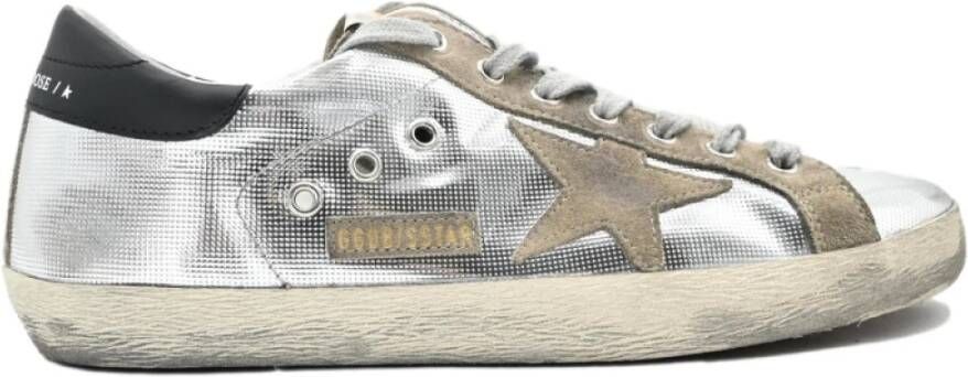 Golden Goose Zilveren Superstar Sneakers Taupe Zwart Gray Dames