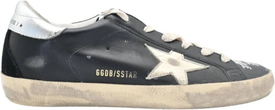 Golden Goose Zwart Zilver Superstar Leren Sneakers Black Dames