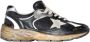 Golden Goose Zwarte en witte sneakers voor dames met expertafwerking en reflecterende details Zwart Dames - Thumbnail 1