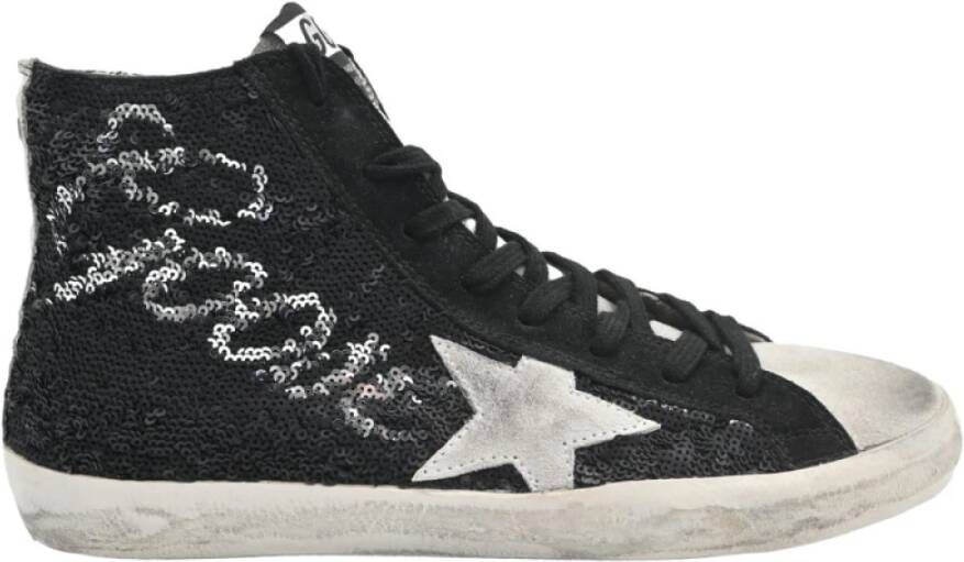 Golden Goose Zwarte Glitter Francy Sneakers Black Dames