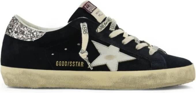 Golden Goose Zwarte Glitter Sneakers Blue Dames