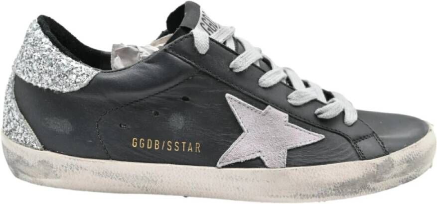 Golden Goose Zwarte Glitter Superstar Sneakers Black Dames