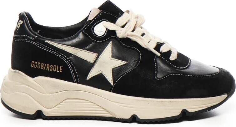 Golden Goose Zwarte hardloopsneakers met leren ster Black Dames