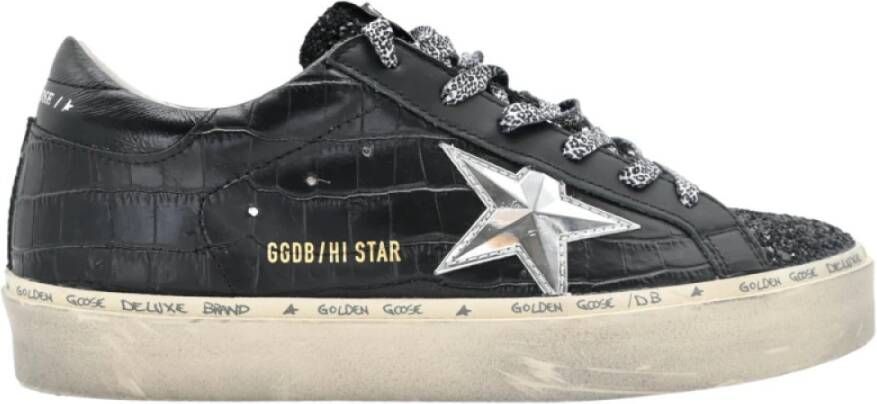 Golden Goose Zwarte Krokodil Hi-Star Sneakers Black Dames