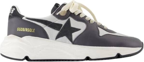 Golden Goose Zwarte leren hardloopschoenen Black Heren