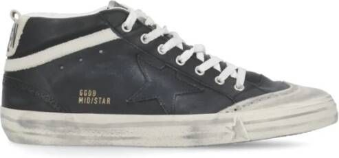 Golden Goose Zwarte Leren High-Top Sneakers Mannen Black Heren