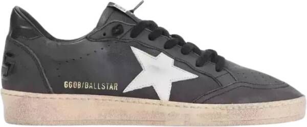 Golden Goose Zwarte leren sneakers Ball Star Black Heren