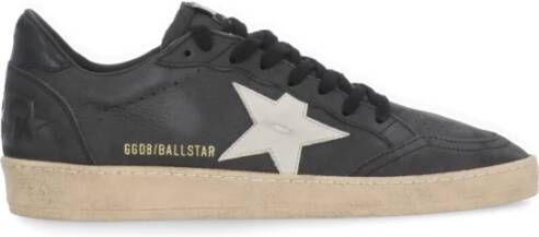 Golden Goose Zwarte Leren Sneakers met Sterdetail Black Heren