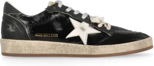 Golden Goose Zwarte leren sneakers met vernietigd effect Black Dames