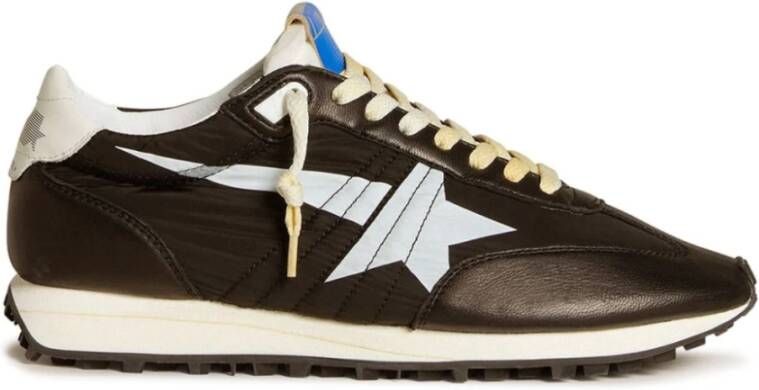 Golden Goose Zwarte Leren Sneakers met Zilveren Details Black Dames