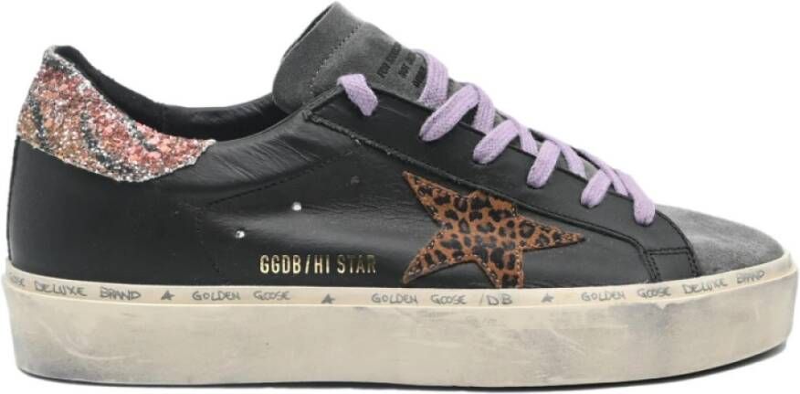 Golden Goose Zwarte Luipaardster Sneakers Black Dames