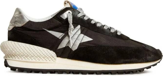 Golden Goose Zwarte Stof Suède Hardloop Marathon Sneakers Black Heren