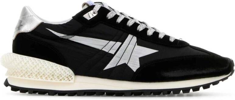 Golden Goose Zwarte Stof Suède Hardloop Marathon Sneakers Black Heren