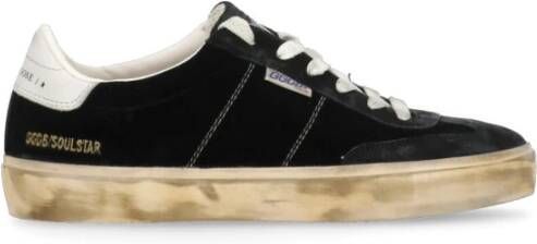 Golden Goose Zwarte Suède Sneakers Ronde Neus Logo Black Dames