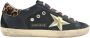 Golden Goose Zwarte Superstar Sneakers met 3D Gouden Ster en Luipaardprint Black Dames - Thumbnail 1