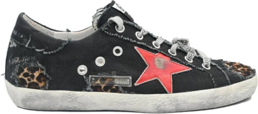 Golden Goose Zwarte Superstar Sneakers met Rode Ster Black Dames