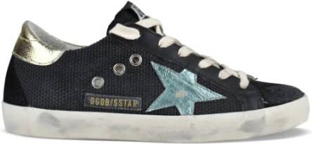 Golden Goose Zwarte Superstar Sneakers van leer en fluweel Zwart Dames