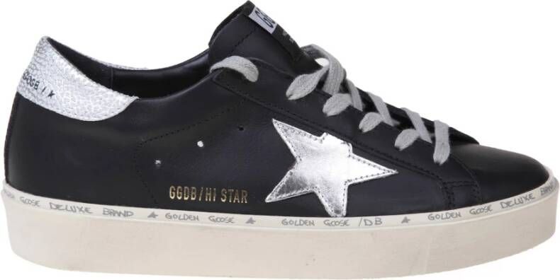 Golden Goose Zwarte Zilveren Leren Sneakers Black Dames