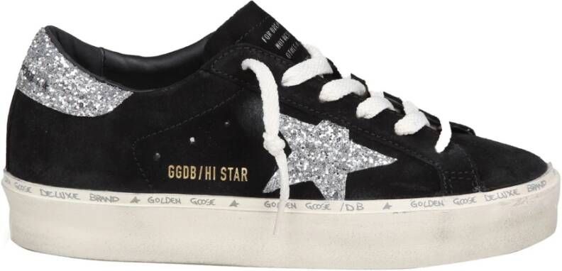 Golden Goose Zwart Zilver Suède Sneakers Black Dames