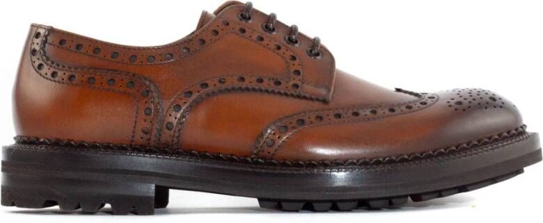 Green George Bruin Leren Derby Schoenen Brown Heren