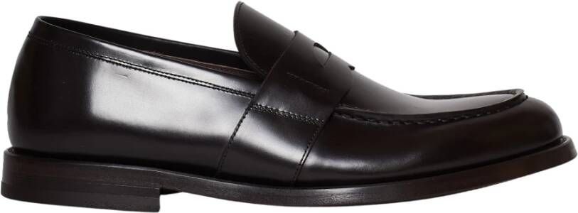 Green George Bruin leren Loafer schoenen Black Heren