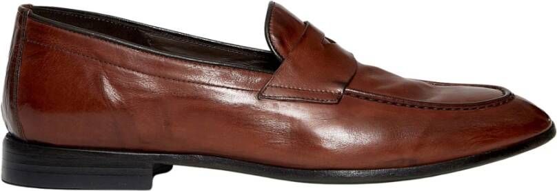 Green George Bruin Leren Loafers Stijlvol Comfortabel Brown Heren