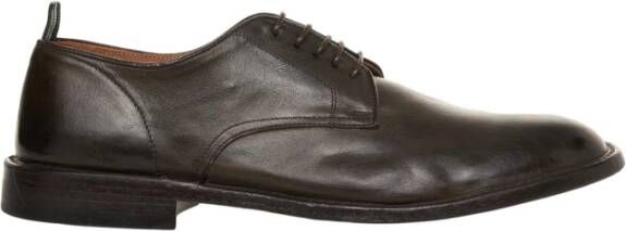 Green George Bruin Leren Veterschoenen Black Heren