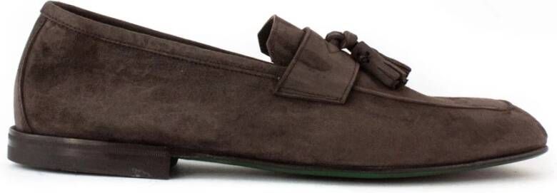 Green George Bruine Suède Loafer met Leren Kwastjes Brown Heren