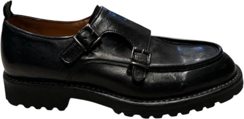 Green George Dubbele gesp leren schoenen tankzool Black Heren