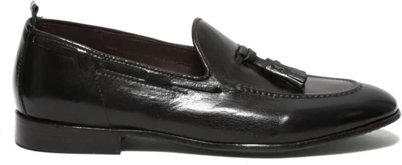 Green George Handgemaakte Leren Loafer Schoenen Black Heren