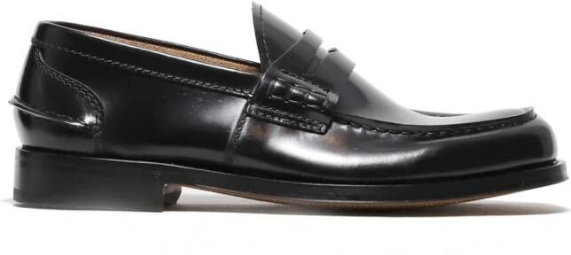 Green George Handgemaakte Zwarte Leren Mocassin Loafers Black Heren