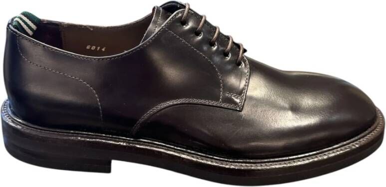 Green George Italiaanse leren Derby schoenen met Vibram zool Black Heren