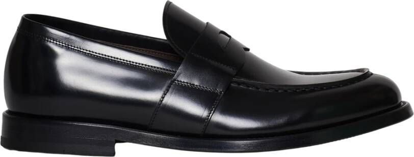 Green George Zwarte leren Loafer schoenen Black Heren