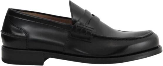 Green George Zwarte leren loafers Black Dames