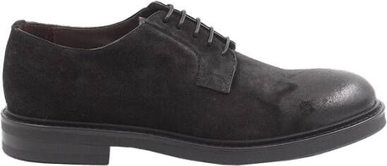 Green George Zwarte Suède Leren Veterschoenen Black Heren