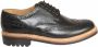 Grenson Zwarte leren bloem Derby schoenen Black Heren - Thumbnail 1