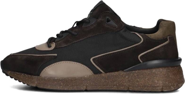 Greve Bruine Suède Lage Sneakers Brown Heren