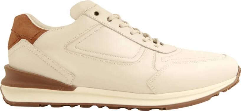 Greve Witte Leren Lage Sneaker White Heren