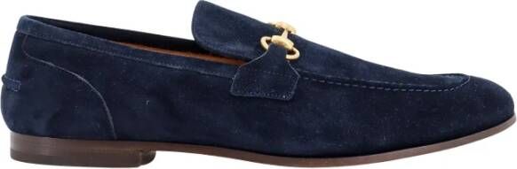 Gucci Blauwe Suède Loafer Schoenen Blue Heren