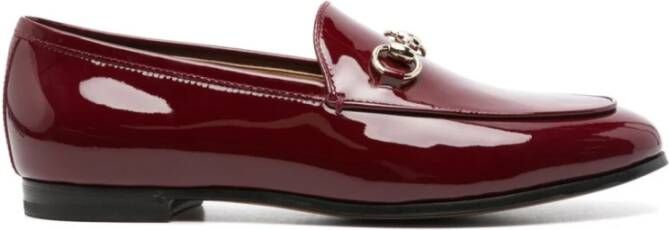 Gucci Bordeaux platte schoenen met Horsebit detail Red Dames