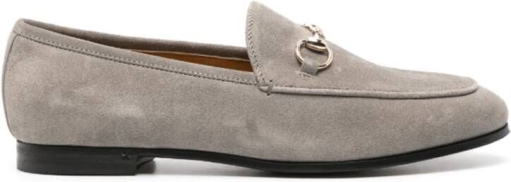 Gucci Donkergrijze Suède Loafers met Horsebit Gray Dames