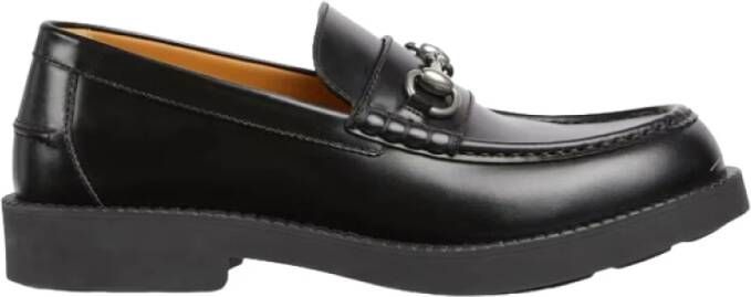 Gucci Elegante leren mocassins met iconisch detail Black Heren