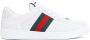 Gucci Geëtst Logo Leren Sneakers Naakt White Dames - Thumbnail 1